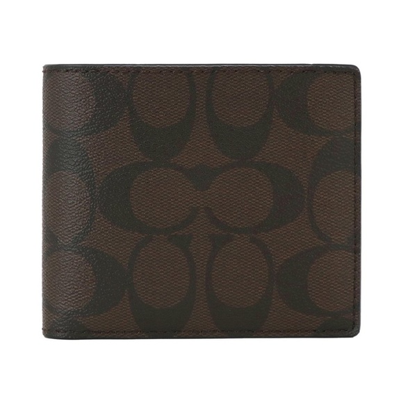 COACH NWT Compact ID Wallet In Signature Canvas - Picture 1 of 4